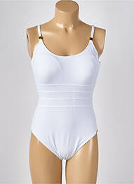 Maillot de bain 1 pièce stretch haut soutien-gorge moulé blanc MISS CARAÏBES femme