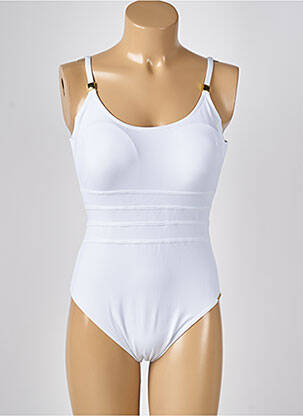 Maillot de bain 1 pièce stretch haut soutien-gorge moulé blanc MISS CARAÏBES femme