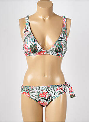 Maillot de bain 2 pièces stretch haut soutien-gorge moulé vert KIWI femme