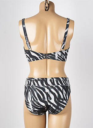 Maillot de bain 2 pièces stretch haut soutien-gorge emboitant gris MISS CARAÏBES femme