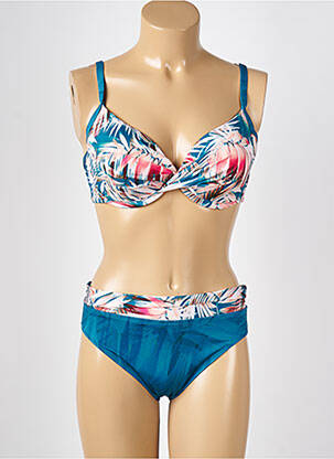 Maillot de bain 2 pièces stretch haut soutien-gorge emboitant bleu LOLITA ANGELS femme