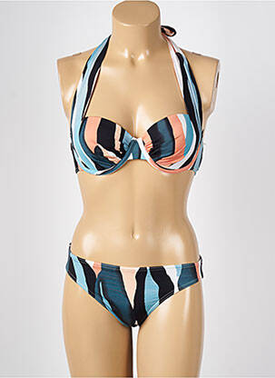 Maillot de bain 2 pièces stretch haut soutien-gorge balconnet bleu BLUELOBSTER femme