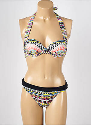 Maillot de bain 2 pièces stretch haut soutien-gorge balconnet noir BLUELOBSTER femme