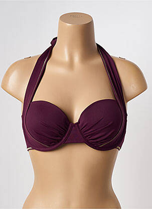 Haut de maillot de bain bretelles élastiquées haut soutien-gorge balconnet violet BLUELOBSTER femme
