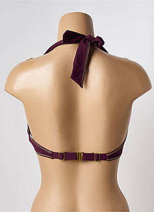 Haut de maillot de bain bretelles élastiquées haut soutien-gorge balconnet violet BLUELOBSTER femme