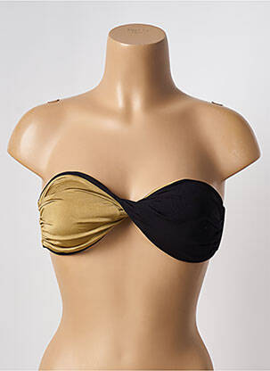 Haut de maillot de bain fermeture liens à nouer haut bandeau noir KIWI femme