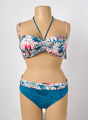 Maillot de bain 2 pièces stretch haut bandeau bleu LOLITA ANGELS femme
