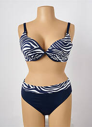 Maillot de bain 2 pièces stretch haut soutien-gorge moulé bleu MISS CARAÏBES femme
