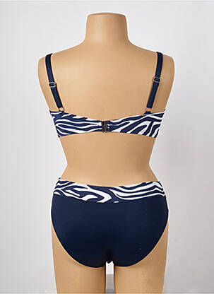 Maillot de bain 2 pièces stretch haut soutien-gorge moulé bleu MISS CARAÏBES femme