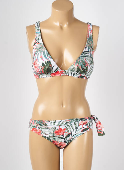 Maillot de bain 2 pièces stretch haut soutien-gorge moulé vert KIWI femme