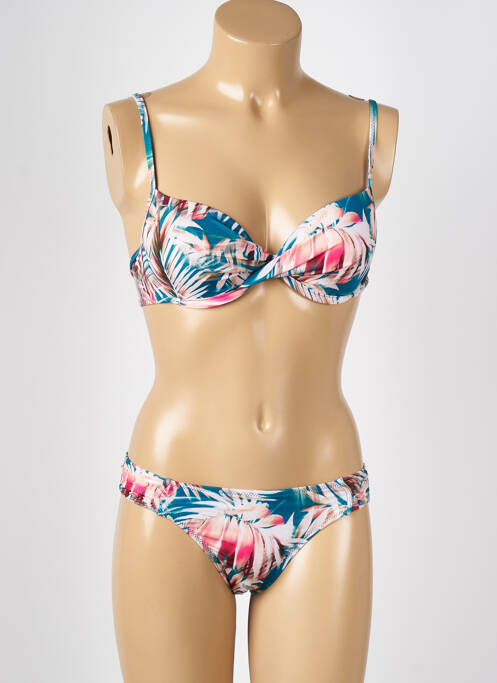 Maillot de bain 2 pièces stretch haut soutien-gorge moulé bleu LOLITA ANGELS femme