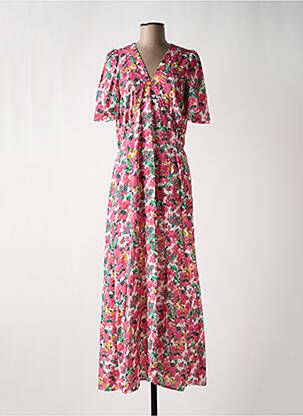 Robe longue manches courtes manches courtes rose RUE DES ABBESSES femme
