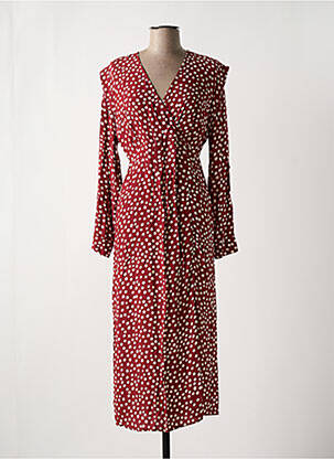 Robe mi-longue manches longues manches longues rouge AN' GE femme