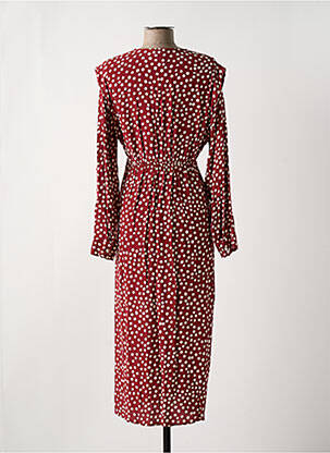 Robe mi-longue manches longues manches longues rouge AN' GE femme