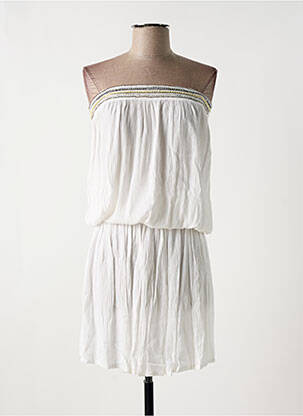 Robe de plage sans manche blanc PINK P femme