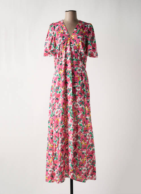 Robe longue manches courtes manches courtes rose RUE DES ABBESSES femme