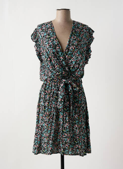 Robe mi-longue noir LES PETITES FLEURS pour femme