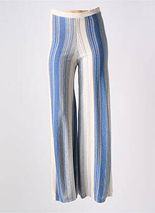 Pantalon droit taille élastique bleu ANGE femme