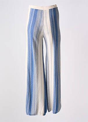 Pantalon droit taille élastique bleu ANGE femme