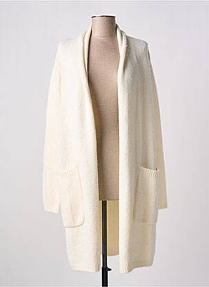 Gilet manches longues col châle beige LES P'TITES BOMBES femme
