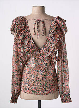 Blouse légère et transparente manches longues marron MOLLY BRACKEN femme