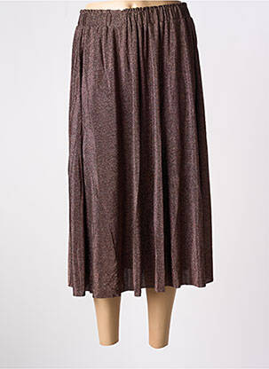 Jupe mi-longue stretch marron MOLLY BRACKEN femme