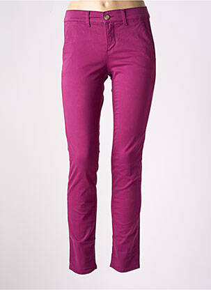 Pantalon chino taille basse taille basse violet HAPPY femme
