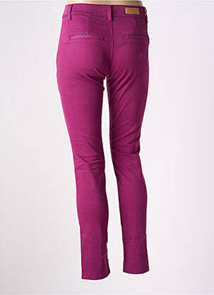 Pantalon chino taille basse taille basse violet HAPPY femme