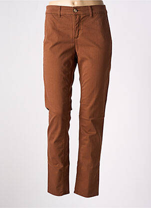 Pantalon chino taille basse taille basse marron HAPPY femme