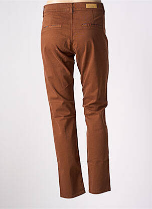 Pantalon chino taille basse taille basse marron HAPPY femme