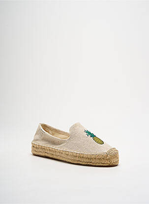 Espadrilles bout rond talon plat jusqu'à 3cm beige SOLUDOS femme