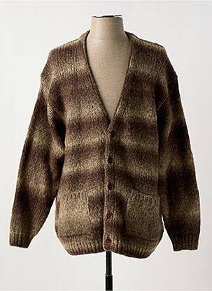 Gilet manches longues col v marron NUDIE JEANS CO homme