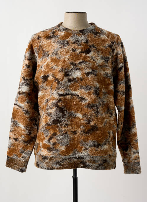 Sweat-shirt stretch manches longues marron KESTIN homme