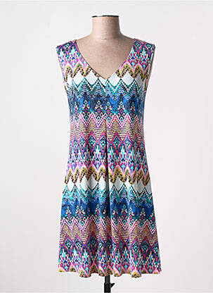 Robe courte sans manche sans manche bleu CANAT femme