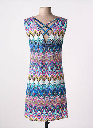 Robe courte sans manche sans manche bleu CANAT femme