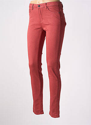 Jeans coupe slim stretch taille normale rouge C'EST BEAU LA VIE femme