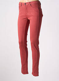 Jeans coupe slim stretch taille normale rouge C'EST BEAU LA VIE femme