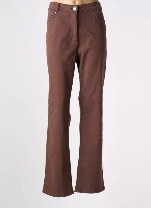 Jeans coupe droite marron JULIE GUERLANDE pour femme