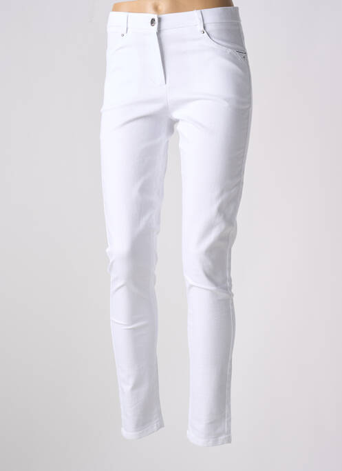 Jeans coupe slim blanc CHRISTINE LAURE pour femme
