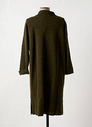 Robe pull tissage chiné manches 3/4 vert LE PETIT BAIGNEUR femme