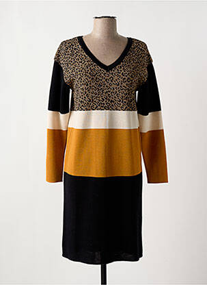 Robe pull col v manches longues noir LE PETIT BAIGNEUR femme