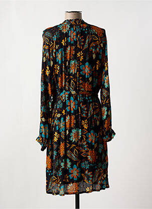 Robe mi-longue imprimé fleurs manches longues bleu LE PETIT BAIGNEUR femme