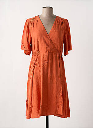 Robe mi-longue manches 3/4 manches 3/4 orange LOLA ESPELETA femme