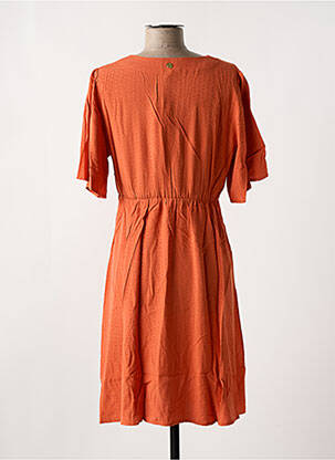 Robe mi-longue manches 3/4 manches 3/4 orange LOLA ESPELETA femme