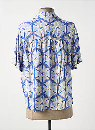 Chemisier manches courtes manches courtes bleu YERSE femme