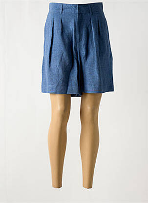 Bermuda taille haute taille haute bleu MKT STUDIO femme