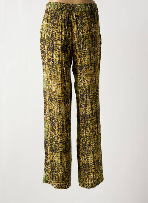 Pantalon droit tissage crêpe taille haute vert MKT STUDIO femme