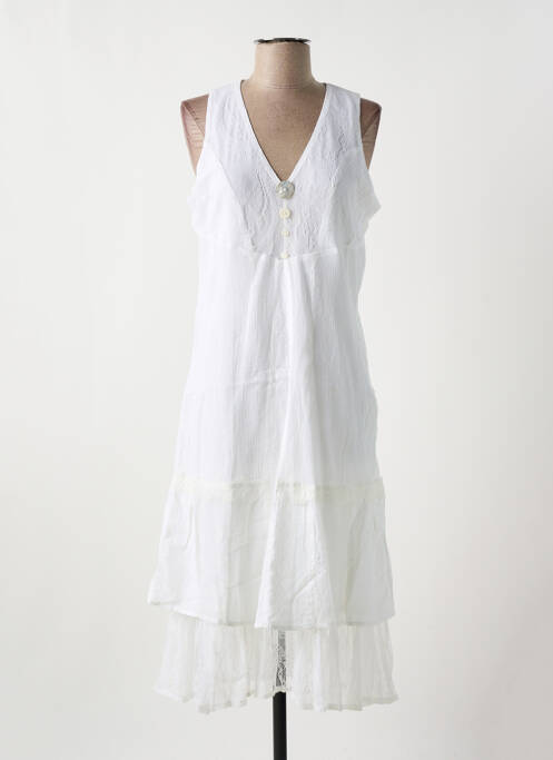 Robe mi-longue blanc ALICE ET BARNABE pour femme