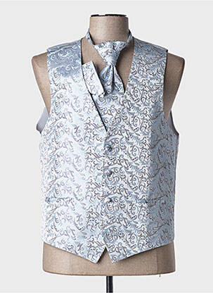 Gilet sans manche effet matière satinée bleu DANISSIMO homme