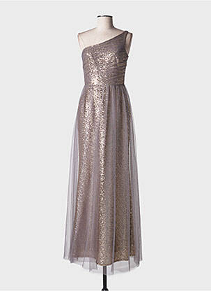 Robe longue sans manche sans manche marron MARIAGE femme
